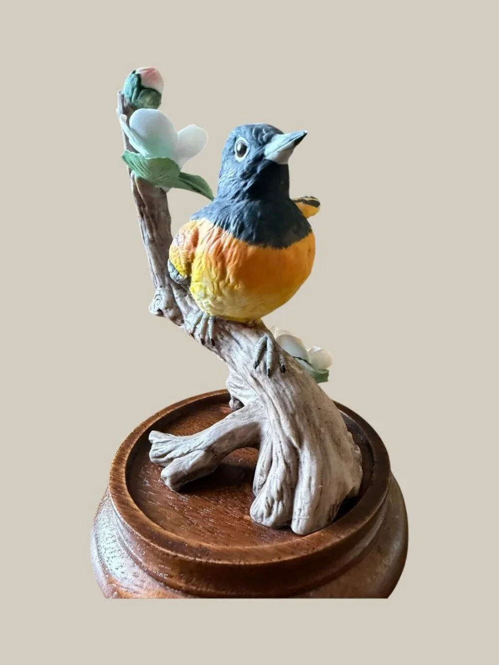Vintage Gift World of Gorham Baltimore Oriole Bird Figurine Japan Wood Base